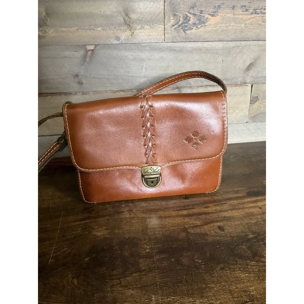 PATRICIA NASH Bianco Brown Leather Suede Crossbody Wristlet Wallet Bag Purse - Picture 2 of 10